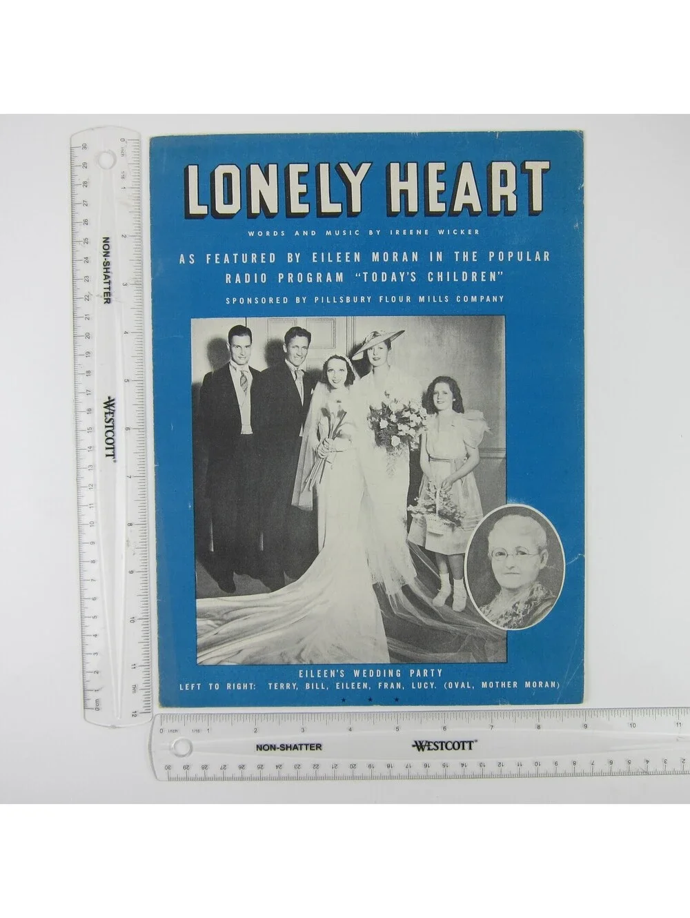 Sheet Music Lonely Heart Eileen Moran Wedding Todays Children Radio Vintage 1936